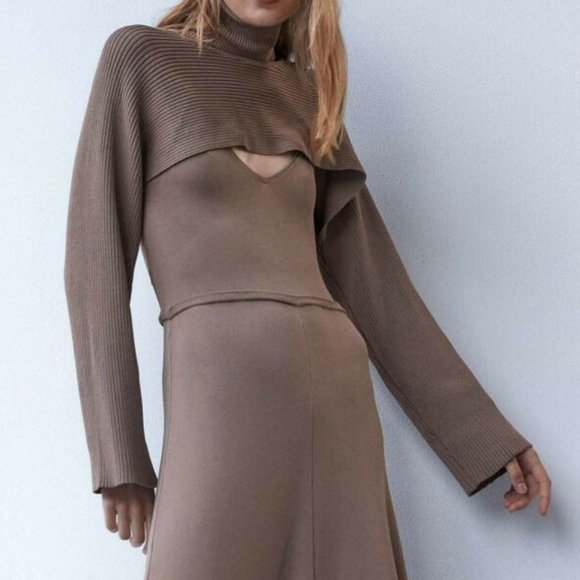 Zara Knit Arm Warmer Turtleneck Ecru Sweater Listed By TrendyLife - Tradesy